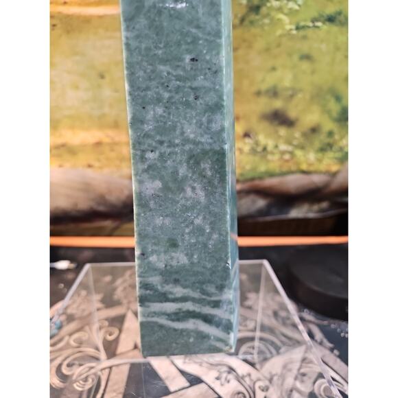 4.69lbs 12in Tall Green Jasper Crystal Point Tower Healing - Picture 5 of 10